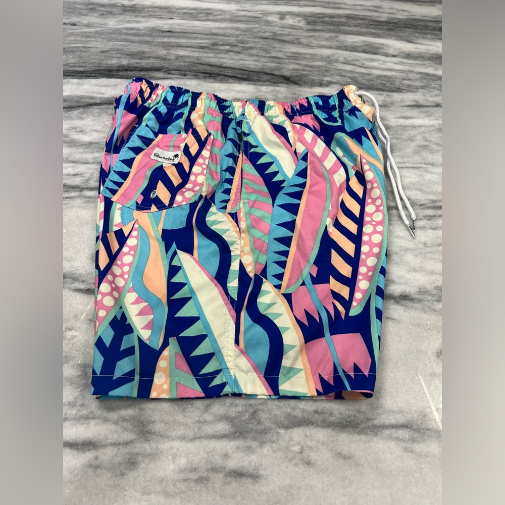 Boardies Apparel Mens Swim Shorts Print Drawstring- Pockets Sz Large